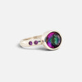 Anillo Axia Topacio Místico y Amatistas