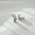 Aros Pegados Florales - Plata 950