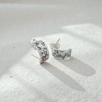 Aros Pegados Florales - Plata 950