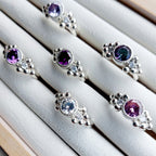 Anillo Glam · Amatista y Moissanitas