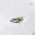 Anillo Leaf con peridoto - plata 950