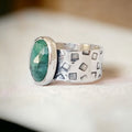 Anillo con Raíz de Esmeralda - Plata 950