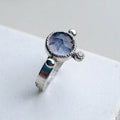 Anillo iolita con moissanita