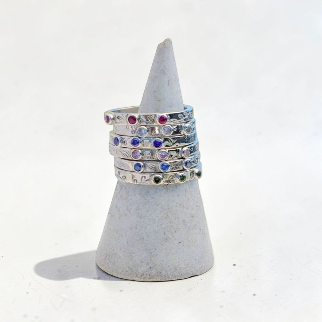 Anillo Garden de plata con 3 piedras