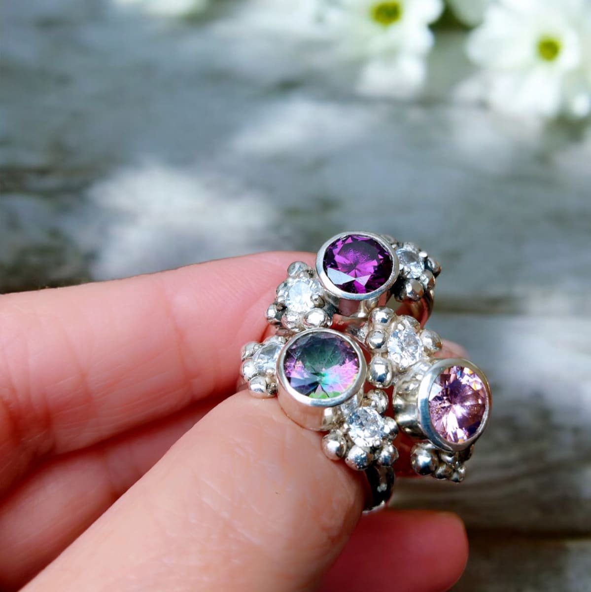 Anillo Glam con Topacio Místico