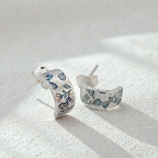 Aros Pegados Florales - Plata 950