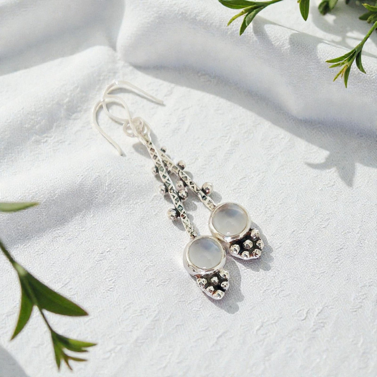Aros Cuarzo Cristal Plata 950