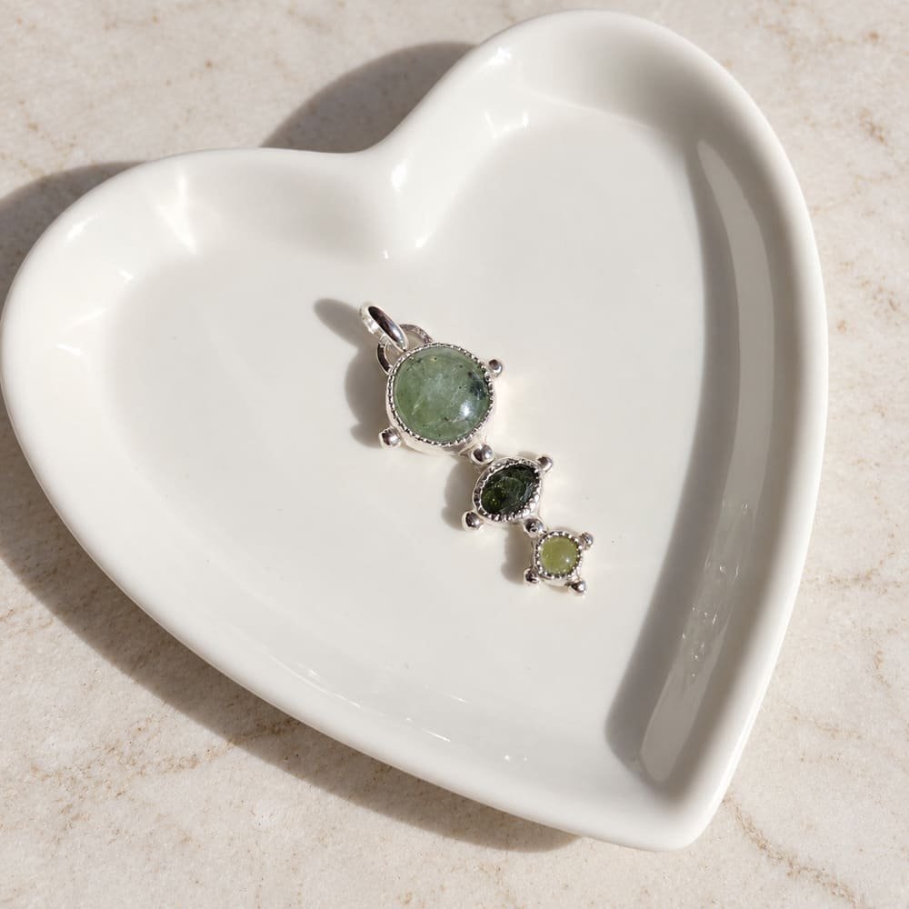 Colgante Prehnita, Turmalina y Peridoto