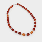 Collar de Cornalinas Naturales con Perlas y Mostacillas de Plata