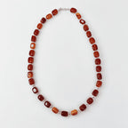 Collar de Cornalinas Naturales con Perlas y Mostacillas de Plata