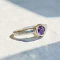 Anillo Leaf con amatista