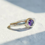 Anillo Leaf con amatista