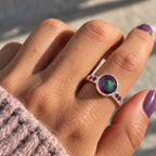 Anillo Axia Topacio Místico y Amatistas
