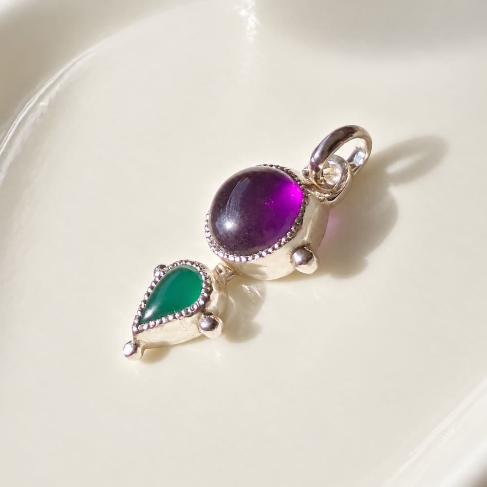 Colgante con Amatista y Ágata Verde