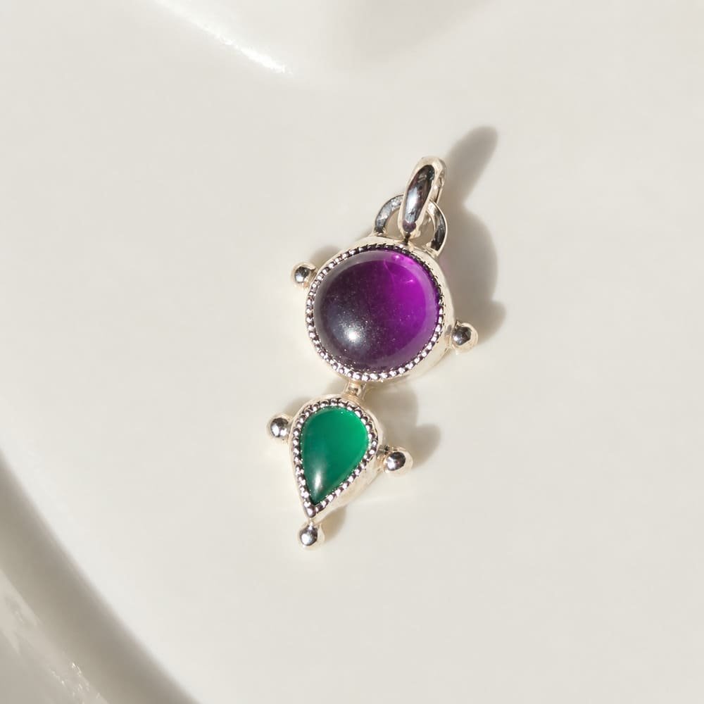 Colgante con Amatista y Ágata Verde