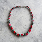 Collar de Turquesa Tibetana, Coral y Plata
