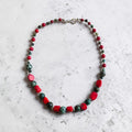 Collar de Turquesa Tibetana, Coral y Plata