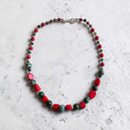 Collar de Turquesa Tibetana, Coral y Plata