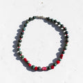 Collar corto turquesa tibetana, coral y plata