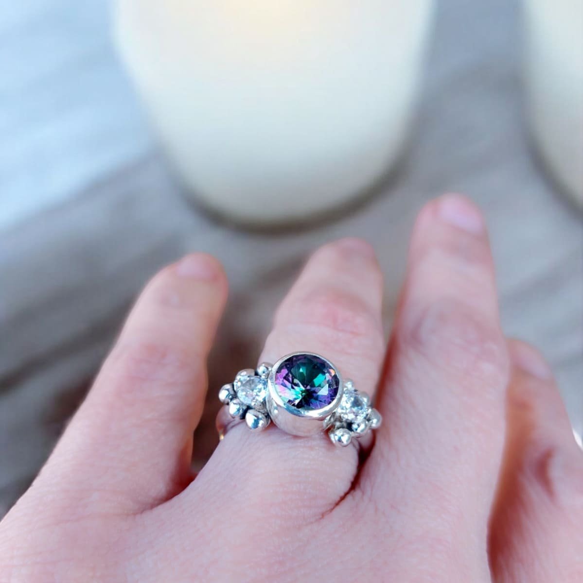 Anillo Glam con Topacio Místico
