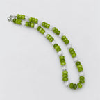 Collar de jade verde y blanco -  Plata