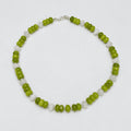 Collar de jade verde y blanco -  Plata