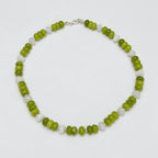 Collar de jade verde y blanco -  Plata