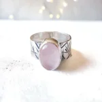 Anillo Rayas Cuarzo Rosa Natural - Imagen 4