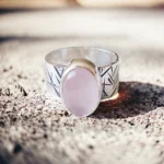 Anillo Rayas Cuarzo Rosa Natural - Imagen 3
