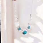 Collar de placas con turquesas - Imagen 5