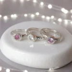 Anillo leaf de plata con circón blanco - Imagen 2