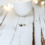 Anillo leaf de plata con topacio London Blue - Imagen 3