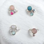 Anillo Mix de Piedra Luna y Calcedonia Aqua - Imagen 4