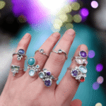 Anillo Mix Amazonita, Aguamarina y Destello Azul - Imagen 6