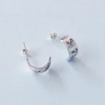 Aros Florales Grabados en Plata 950