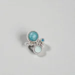 Anillo Mix Amazonita, Aguamarina y Destello Azul - Imagen 4