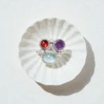 Anillo Mix Granate, Amatista y Aguamarina - Imagen 2