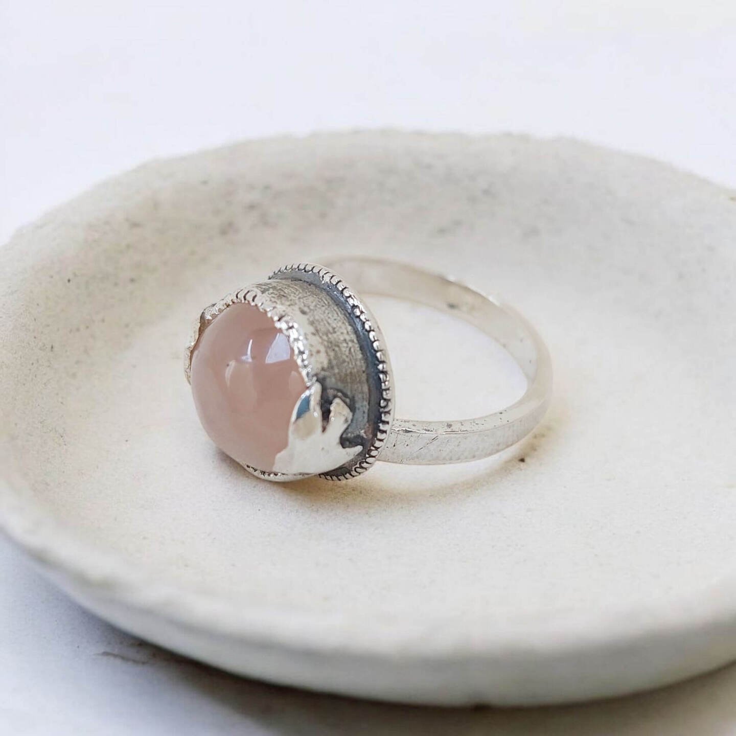 Anillo Birds cuarzo rosado - Plataia