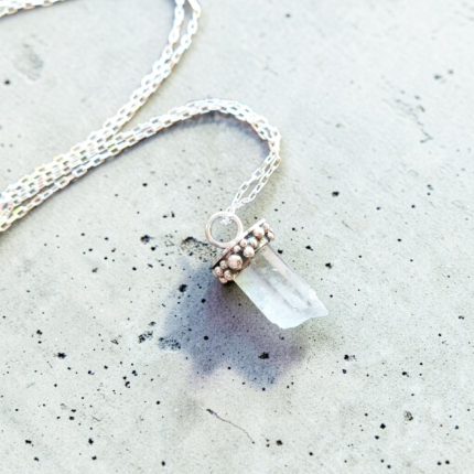 colgante cuarzo cristal plata 950 | Joyería de autor | Plataia