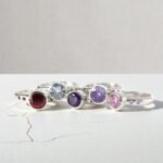 Anillos Axia de plata 950 con amatista, granate, topacio y piedras rosadas
