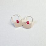 aros con cornalina roja - plata 950