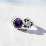 Anillo Glam · Amatista y Moissanitas
