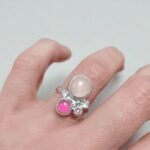 Anillo Mix Cuarzo Rosado, Turmalina y Espinela - Imagen 2