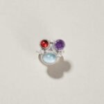 Anillo Mix Granate, Amatista y Aguamarina - Imagen 3