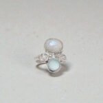 Anillo Mix Piedra Luna y Calcedonia - Imagen 3