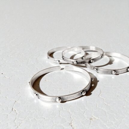 pulsera esclava con bolitas - plata 950