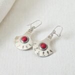 Aros de plata con coral rojo natural - Plata 950 - Plataia