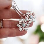 Aros Copo de Nieve largos con piedra - Imagen 2