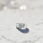 Anillo Ori con aguamarina plata 950
