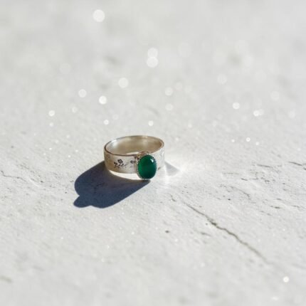 Anillo Ori con ágata verde